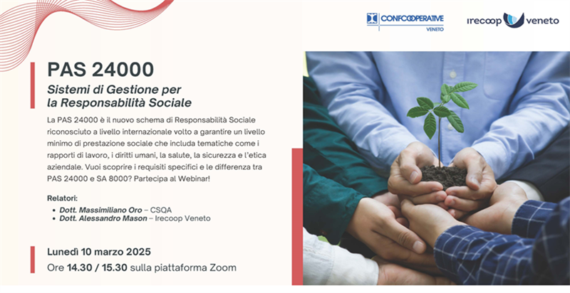 WEBINAR su PAS 24000 – Sistemi di Gestione per la Responsabilità Sociale